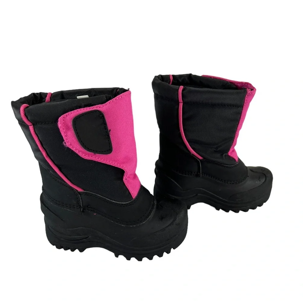 Girls Waterproof Winter Snow Boots by ITASCA Black & Pink size 8